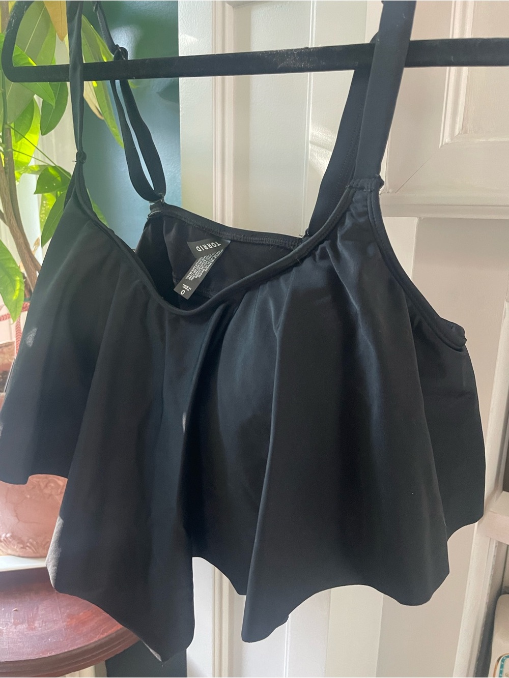NWOT Torrid Black Flared Swimsuit top with Adjustable Straps